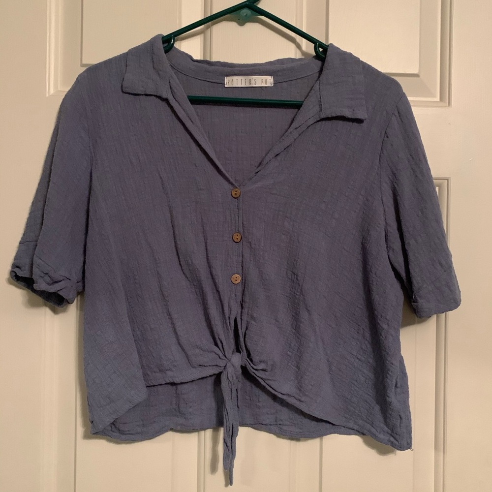 Cropped Potter’s Pot collared shirt